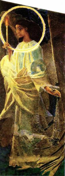 Ангел с кадилом и свечой, Врубель, 1887 г