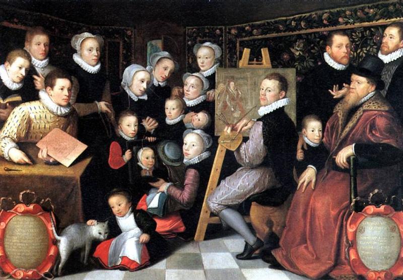 Автопортрет с семьей, Отто ван Вин, 1584 г