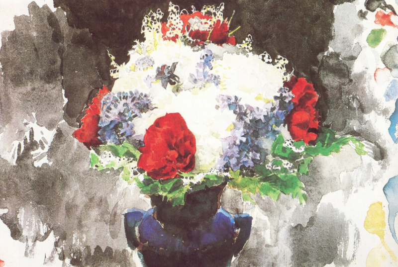 «Цветы в голубой вазе», Михаил Александрович Врубель — описание картины