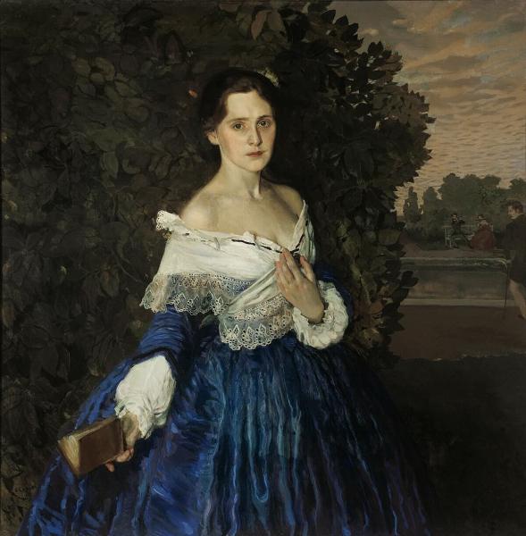 Дама в голубом, Константин Андреевич Сомов - описание картины