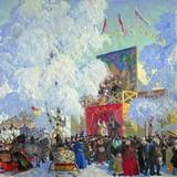 Деревенский праздник, Кустодиев, 1910 г