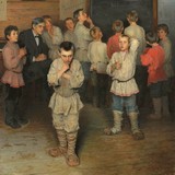 «Дети в санях зимой», Богданов-Бельский — описание картины