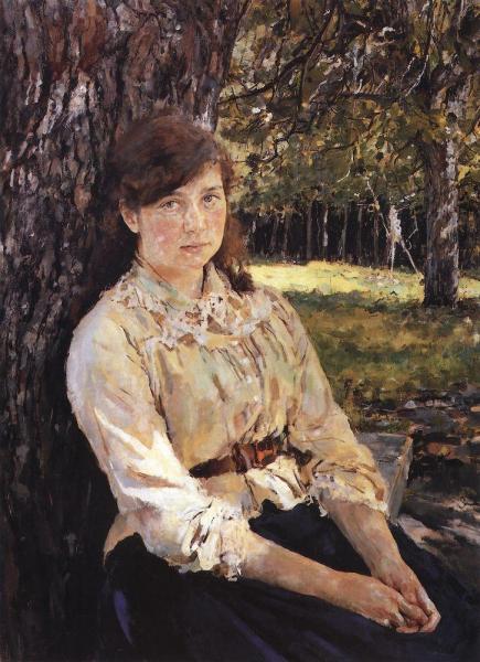 Девушка, освещенная солнцем. Портрет М.Я. Симонович, Серов, 1888 г