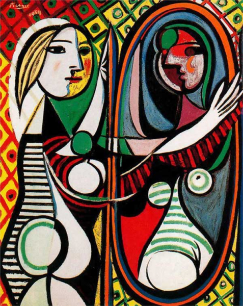 Девушка перед зеркалом, Пабло Пикассо — описание картины