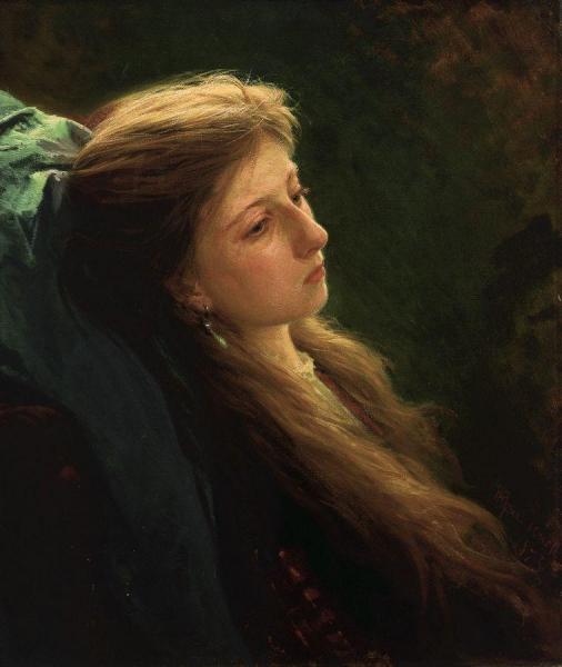 Девушка с распущенной косой, Крамской — описание картины