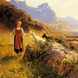 «Девушка во фьорде», Ганс Даль — описание картины