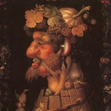 «Голова и корзина с фруктами», Джузеппе Арчимбольдо — описание картины