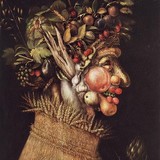 «Голова и корзина с фруктами», Джузеппе Арчимбольдо — описание картины