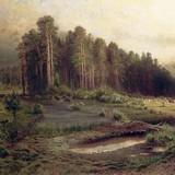 Камень в лесу под Разливом, Саврасов, 1849 г