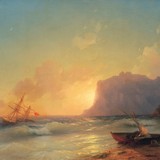 «Корабль посреди бушующего моря», Айвазовский — описание картины