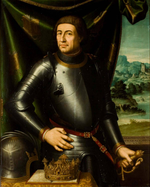«Король Арагона Альфонс V», Хуан де Хуанес — описание картины