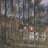 Красные крыши. Загородный уголок зимой, 1877, Писсарро