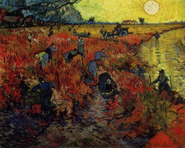Красные виноградники в Арле. Монтмайор, Ван Гог, 1888 г