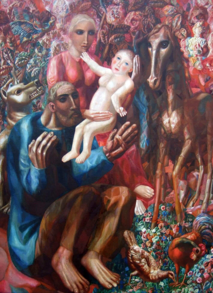 «Крестьянская семья» («Святое семейство»), Павел Филонов — описание картины