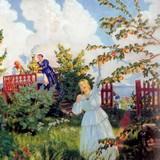 Торговец чаем, 1918, Кустодиев - описание картины