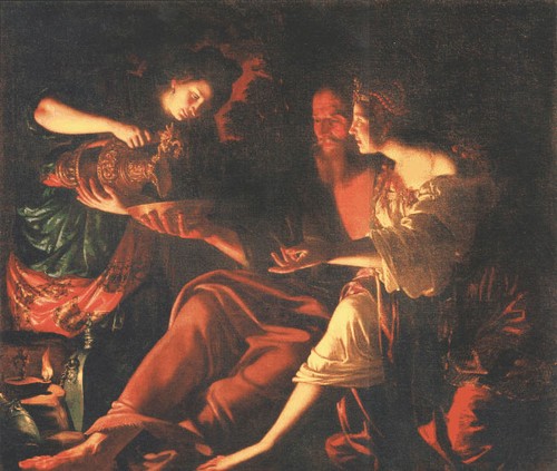 Лот с дочерьми, Джованни Франческо Герьери, 1617 г