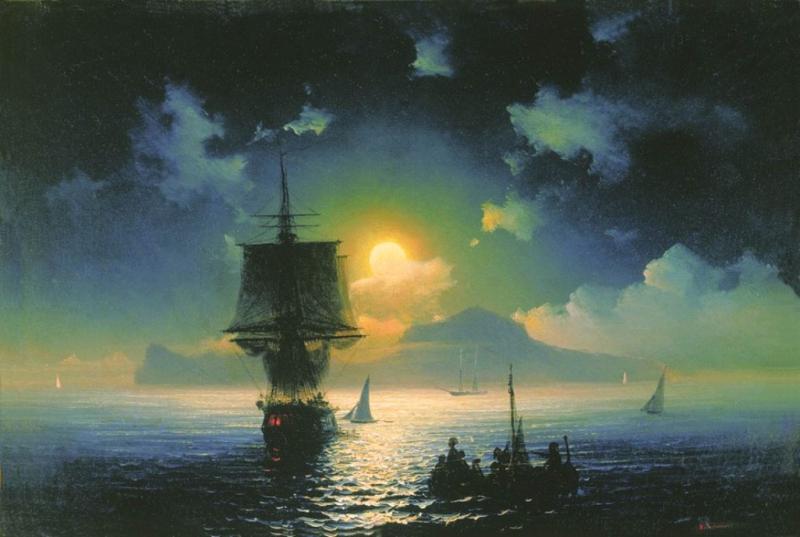 «Лунная ночь на Капри», Иван Айвазовский — описание картины