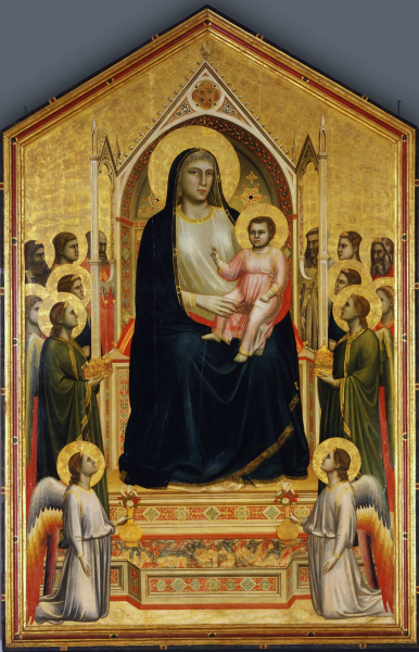 Мадонна с младенцем и ангелами (Мадонна Огнисанти), Джотто - описание