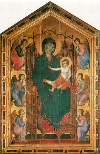 Мадонна с младенцем и ангелами (Мадонна Ручеллаи), Дуччо ди Буонинсенья, 1285 г