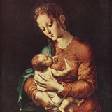 «Мадонна с младенцем и волчком в виде креста», Луис де Моралес — описание картины