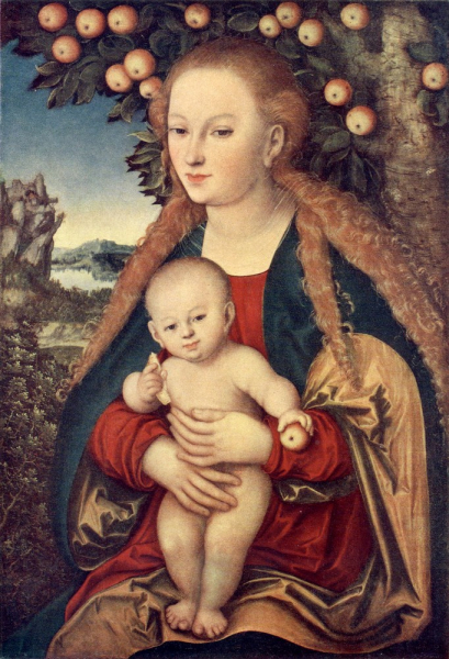 Мадонна с младенцем под яблоней, Лукас Кранах Старший