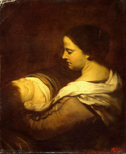 «Мать со спящим ребенком», Хуан Батиста Мартинес дель Масо — описание картины