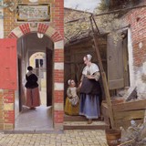 «Мать у колыбели», Питер де Хох — описание картины