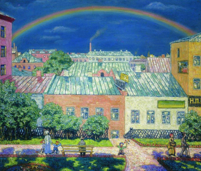 Московский пейзаж. Радуга, Н.П. Крымов, 1908 г
