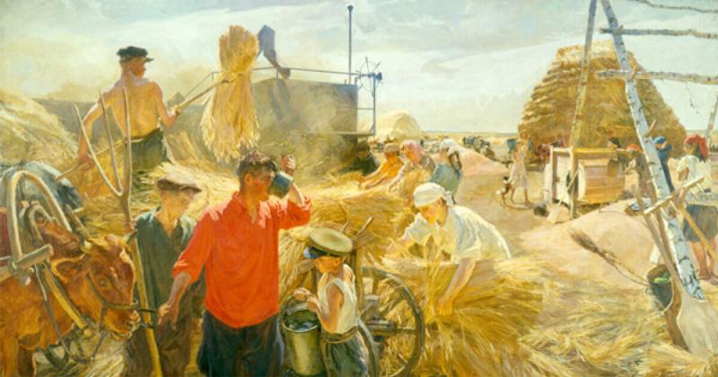 «На колхозном ручье», Аркадий Александрович Пластов — описание картины