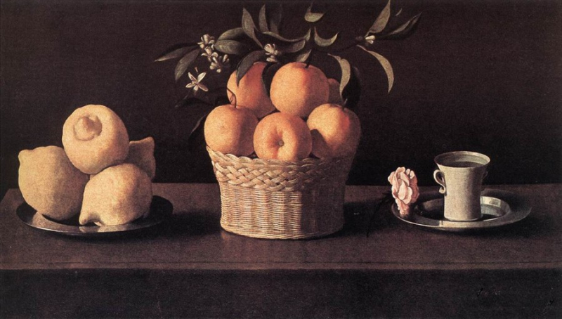 Натюрморт с лимонами, апельсинами и розой, Франсиско де Сурбаран — описание картины
