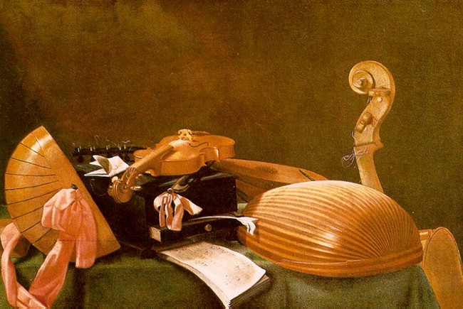 Натюрморт с музыкальными инструментами, Эваристо Баскенис, 1650 г