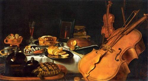 Натюрморт с музыкальными инструментами, Питер Клас, 1623 г