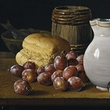 «Натюрморт с тарелкой груш и вишен», Луис Мелендес — описание картины