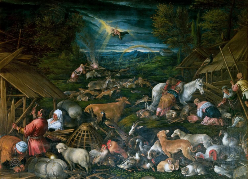 «Ной после выхода из ковчега», Якопо Бассано — описание картины