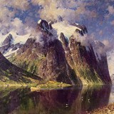 «Облачный день во фьорде», Эйлерт Адельстен Норман — описание картины