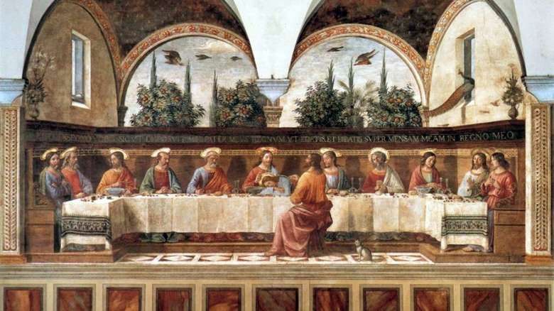 Описание фрески Доменико Гирландайо «Последняя вечерня»