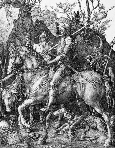Описание гравюры Альбрехта Дюрера «Рыцарь, смерть и дьявол»