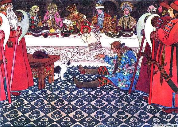 Описание иллюстрации Ивана Билибина «Пьер у князя Гвидона»