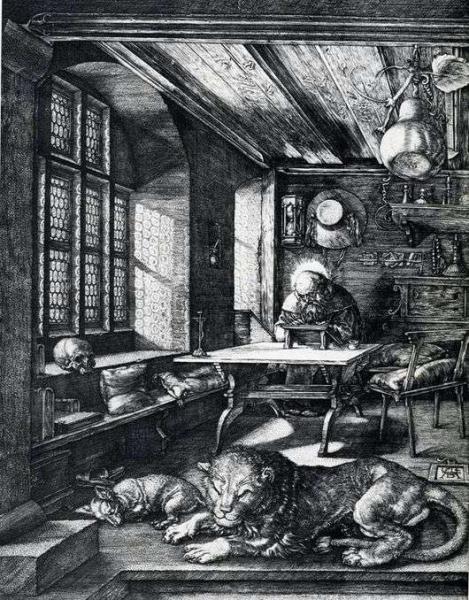 Описание картины Альбрехта Дюрера «Святой Иероним в келье»