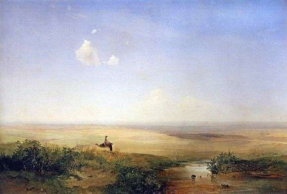 Описание картины Алексея Кондратьевича Саврасова «Степь днем ​​(1875)»