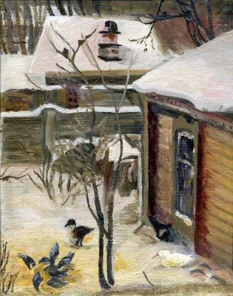 Описание картины Алексея Саврасова «Патио. Зима»