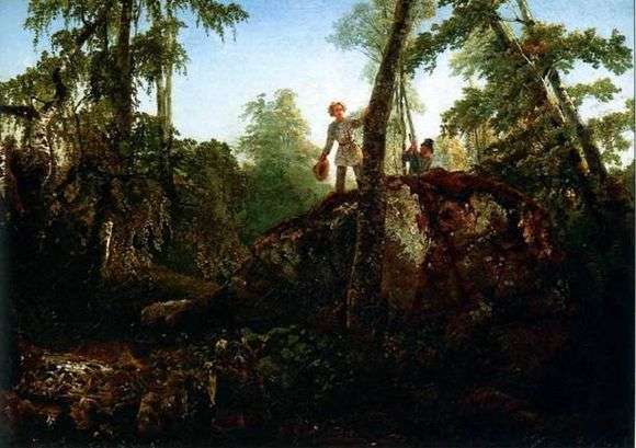 Описание картины Алексея Саврасова «Камень в лесу у сброса»