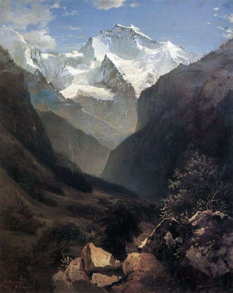 Описание картины Алексея Саврасова «Вид на Швейцарские Альпы»