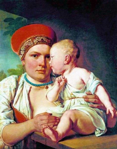 Описание картины Алексея Венецианова «Медсестра с ребенком»