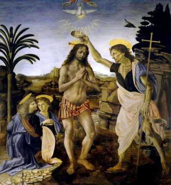 Описание картины Андреа Верроккьо «Крещение Христа»