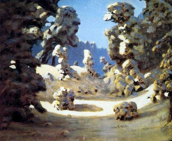 Описание картины Архипа Куинджи «Солнечные пятна на морозе»