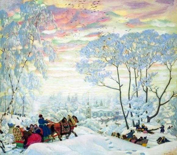 Описание картины Бориса Кустодиева «Зима»