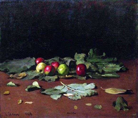 Описание картины Ильи Репина «Яблоки и листья»