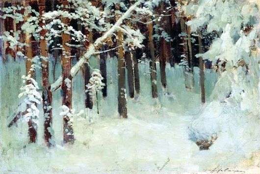 Описание картины Исаака Левитана «Леся зима»