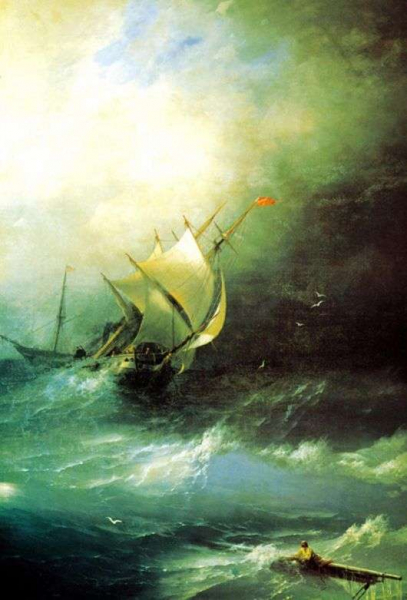 Описание картины Ивана Айвазовского «Буря на Ледовитом океане»